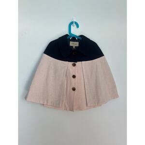 Hucklebones London Girls Cape Coat 6Y Pink Navy Wool Blend NWT Winter Outerwear
